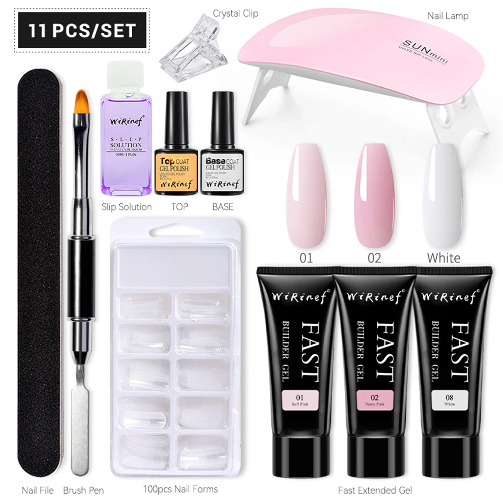 

Poly UV Gel Kit All For Manicure Gel Nail Extension Set Slip Solution Builder Acrylic Gel Tool Fingertips Design