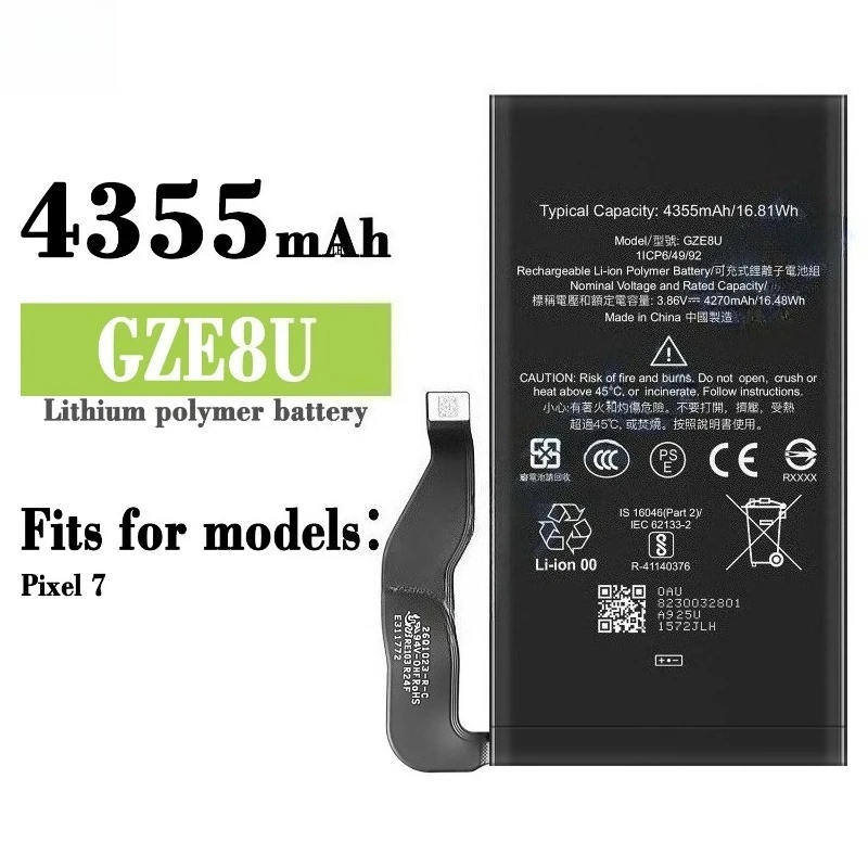 New GZE8U GMF5Z GP5JE 4355mAh 5000mAh 4385mAh for HTC Google Pixel 7 Pixel 7 Pro 7A5G Replacement Mobile Phone Battery + Tools