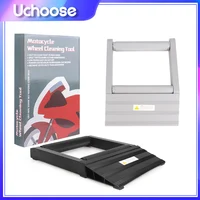 Soporte de limpieza de neumáticos de motocicleta, cadena de rueda de neumático de motocicleta portátil de aluminio, estante lubricante limpio, elevación de rampa de rodillos duraderos