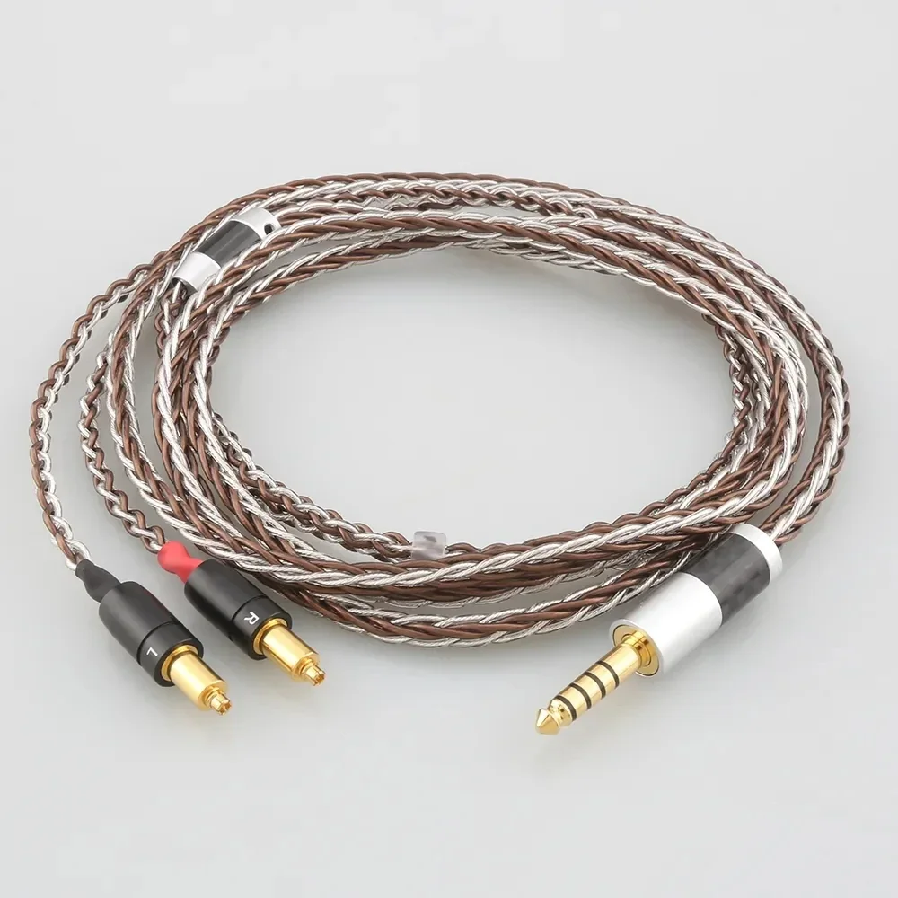 2.5mm 4.4mm XLR 3.5mm 8 Core Silver Plated OCC Earphone Cable For Shure SRH1540 SRH1840 SRH1440