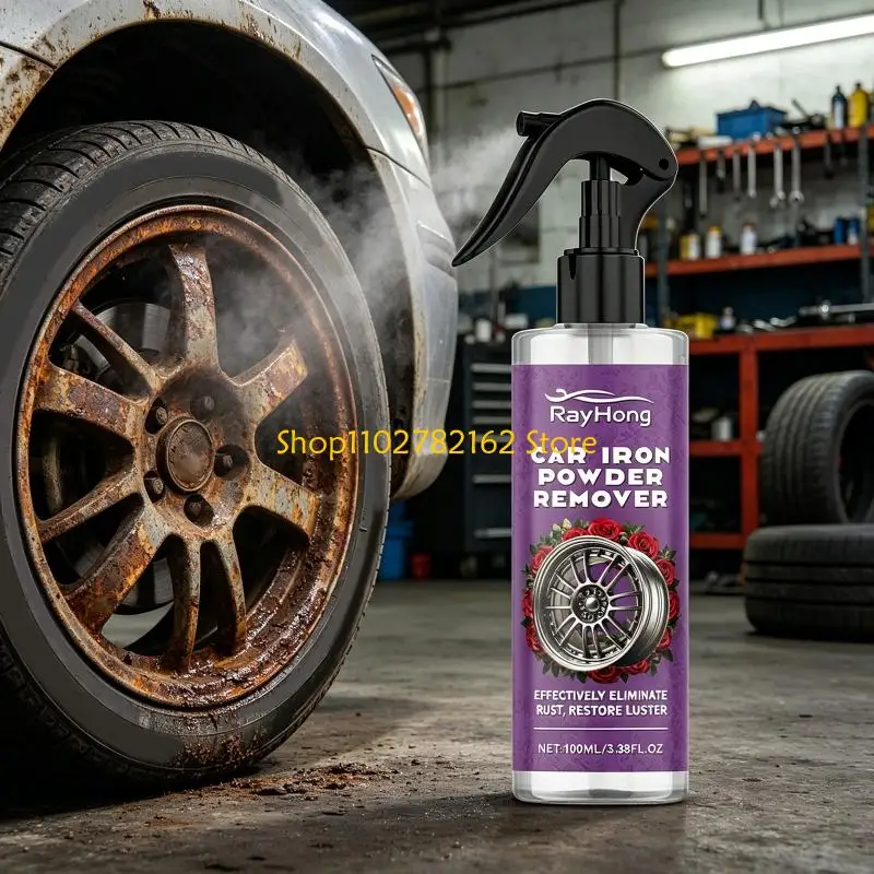 547B 100Ml Auto Iron Powder Remover Rust Eliminators Sprays Metal Surfaces Defender For Auto Wheel Hubs And Metal Parts Cleaning