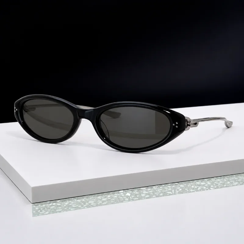 Luxury Designer Oval Sunglasses Women Y2K Vintage Polarized Lenses Frame Chic Fashion UV400 Prescription Eyewear Crepe