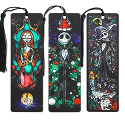 The Nightmare Before Christmas Jack and Sally Acrylic Bookmark with Tassel Spooky Movie Figure Halloween Card Book Marks Gifts