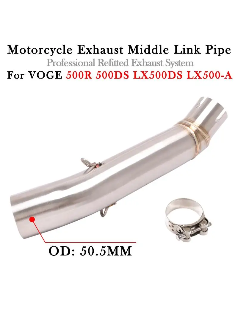 AliExpress Racing isTunt Modify Slip On For VOGE 500R LX500DS 500DS LX500-A Motorcycle Exhaust Muffler Middle Link Pipe Escape Moto Modify 51MM Bike Connection
