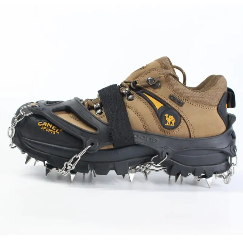 Outdoor ice crampons 24 teeth, for ice and snow mountain climbing, anti-slip shoe covers, snow crampons 201 stainless steel cram