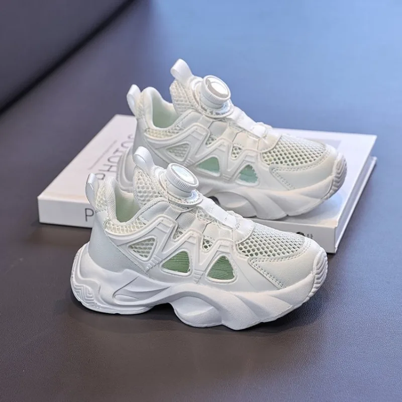 2026 Trendy Children's Summer Sports Shoes for Boys Girls Cut-outs Non-stuffy Breathable Mesh Dad Sneaker School Running Shoes