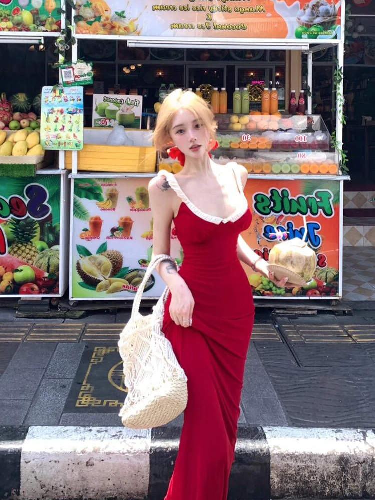 Uma donzela verão vermelho fino ajuste dr com cinto cinta fi cauda roupas femininas aberto ba casual sle vestido plus size