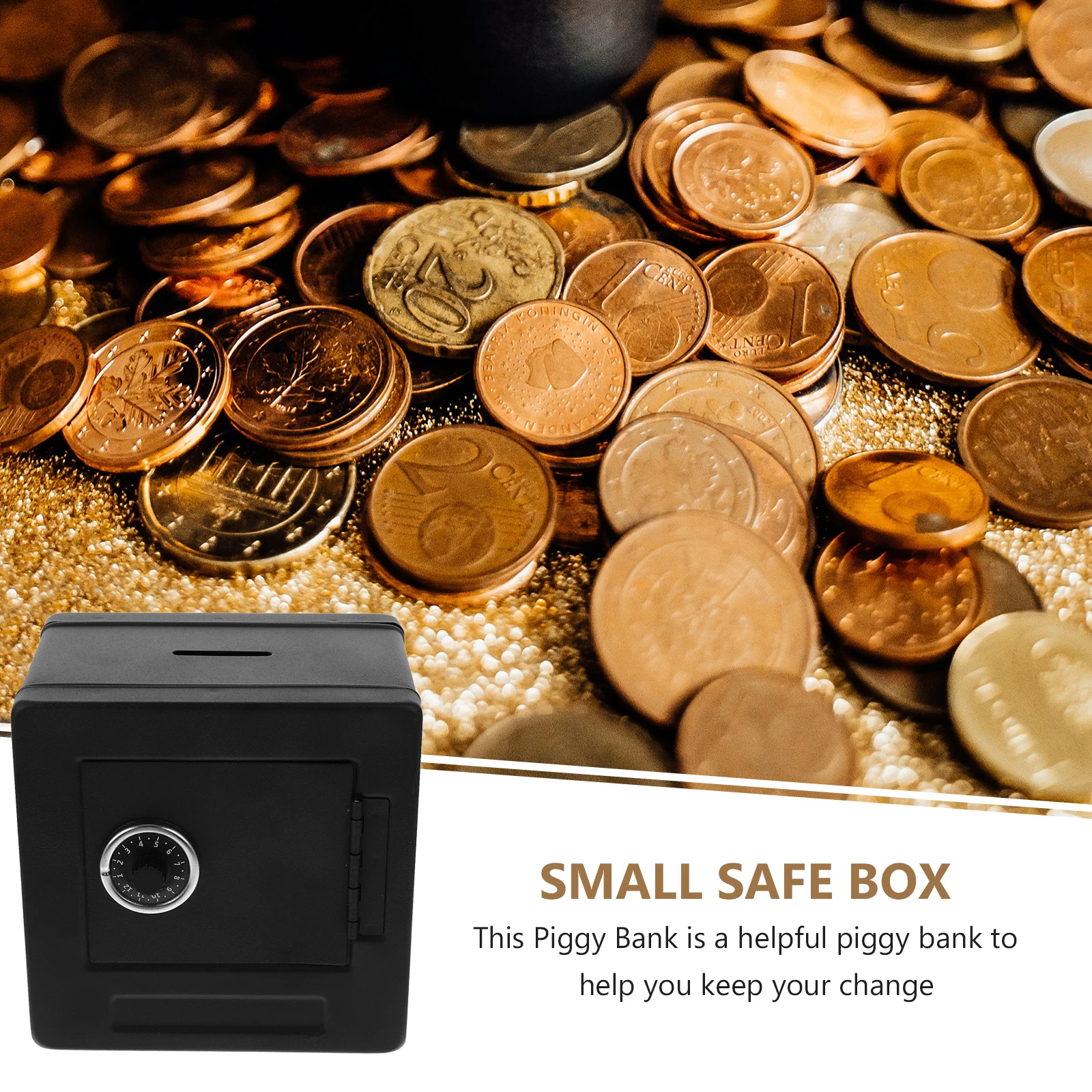 

Mini Metal Safe Box 13 5cm Black Savings Coin Bank Storage Locker Toddler Money Safe Decor Piggy Bank Gift