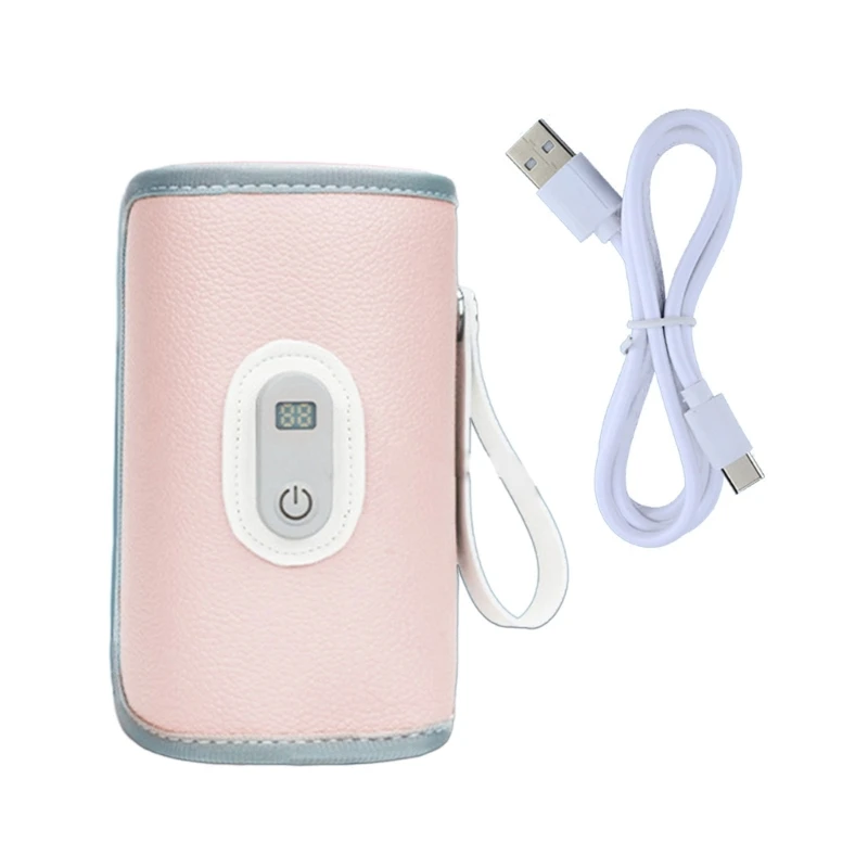 B2EB USB Charging Feeding Bottle Heater Heating Sleeve Milk Warmer 5-gear Adjust