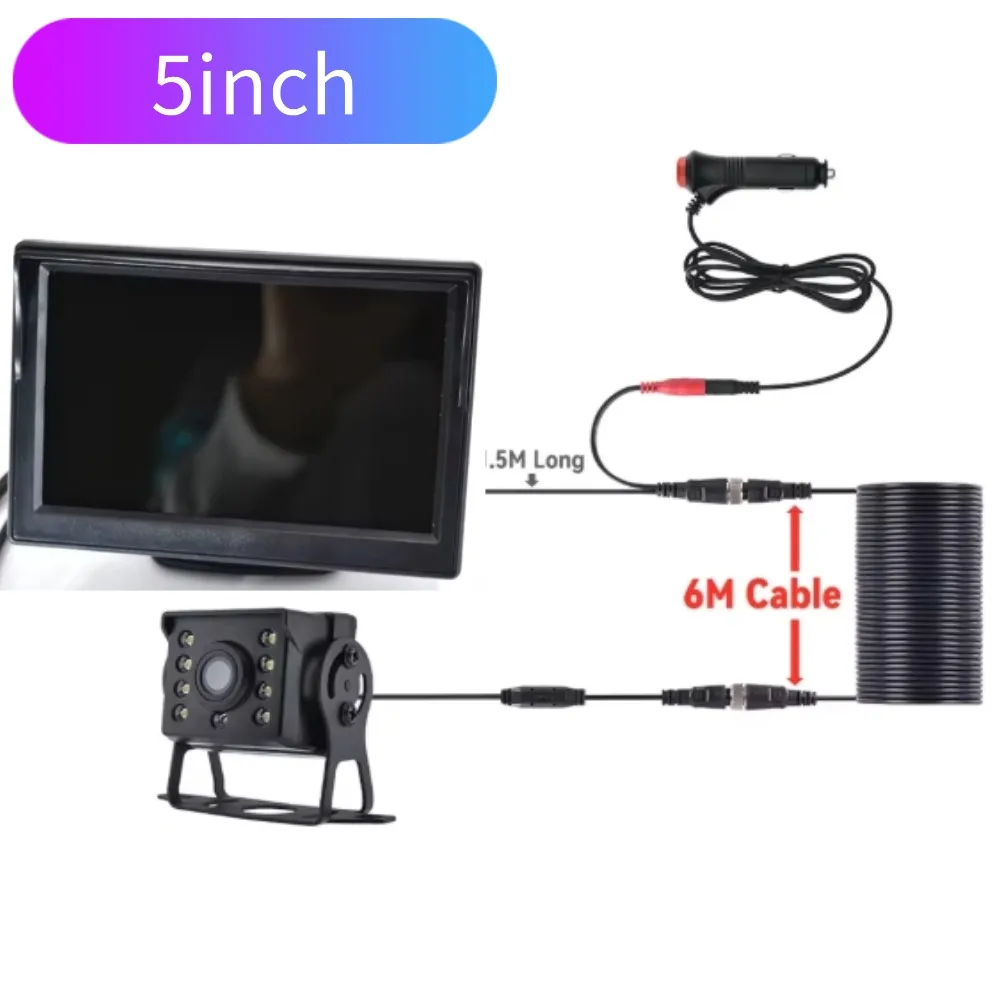 Parkplatz Auto Rückansicht Kamera Breite Grad 4,3/5 Zoll TFT LCD Farbe Display Monitor Wasserdichte Nachtsicht Rückfahr Backup – Detail 2
