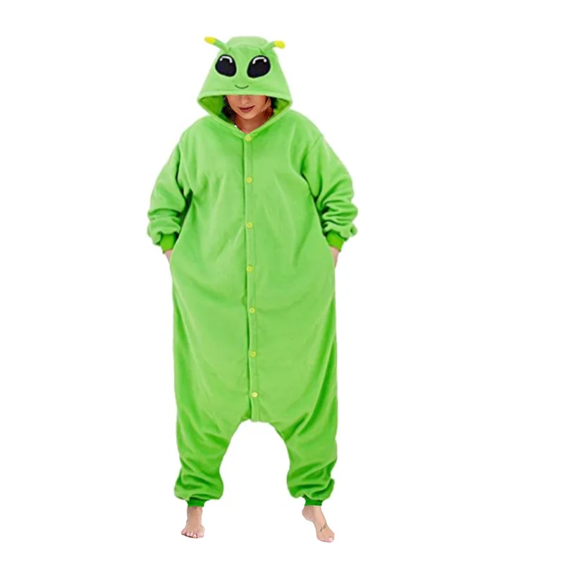 Three Headed Snake Pajamas Adult Yoshi Cosplay Halloween Costumes Green Alien Onesies Jumpsuit Xmas Carnival Funny Kigurumi