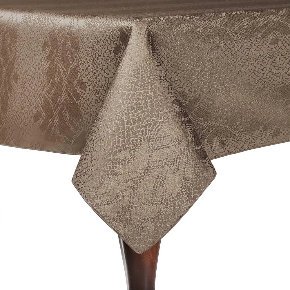 

-3 Pack- Damask Kenya 70 X 144-Inch Rectangular Tablecloth - Modern Jacquard Design, Sand Beige
