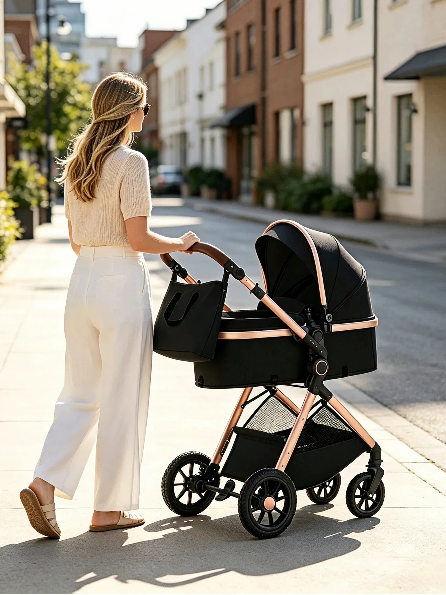 2-in-1 Kinderwagen, Wendbarer Sitz, Faltbarer Säuglingsbuggy mit Reißverschluss-Verdeck, Perfekt für Outdoor-Reisen
