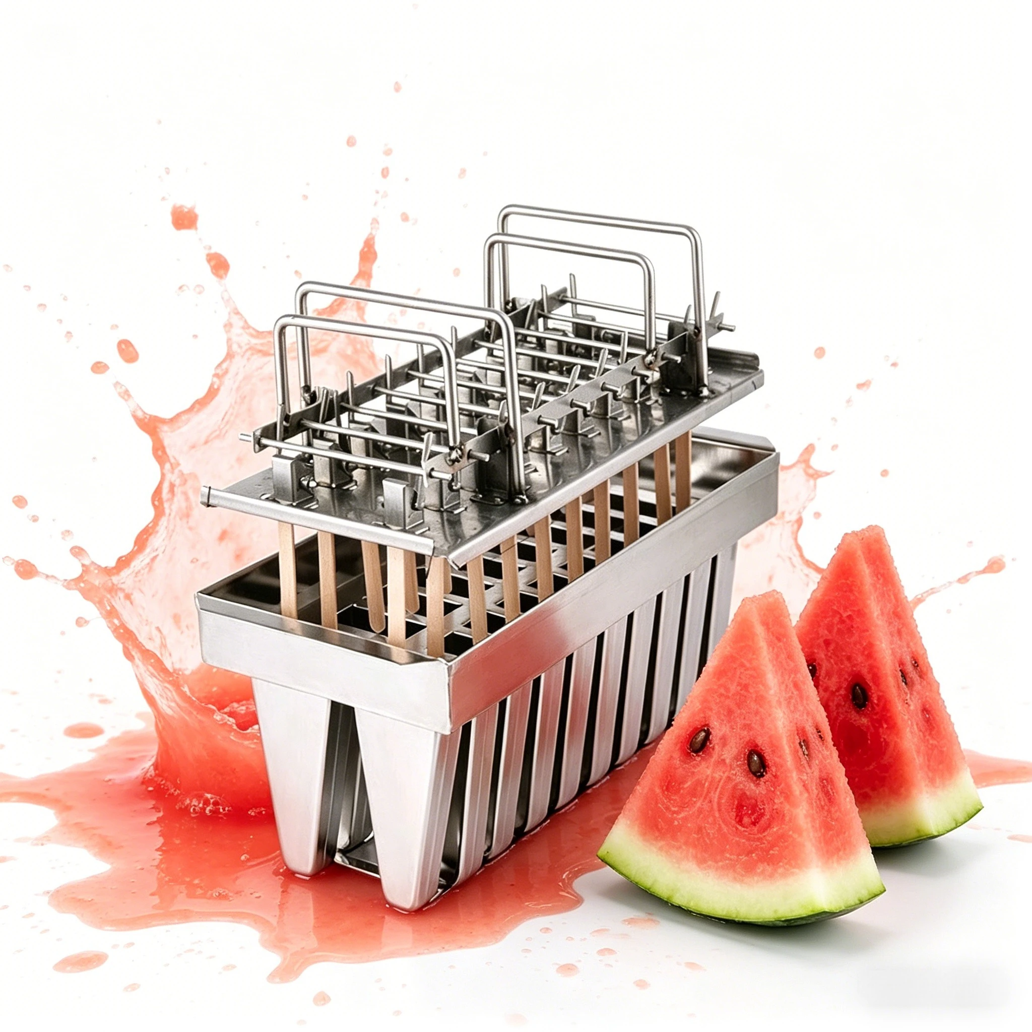 

Summer Best Seller Frozen Dessert Maker Food Grade 304 Steel Auto Welding Mold Handmade Fruit Frozen Pop Ice Lolly Tray