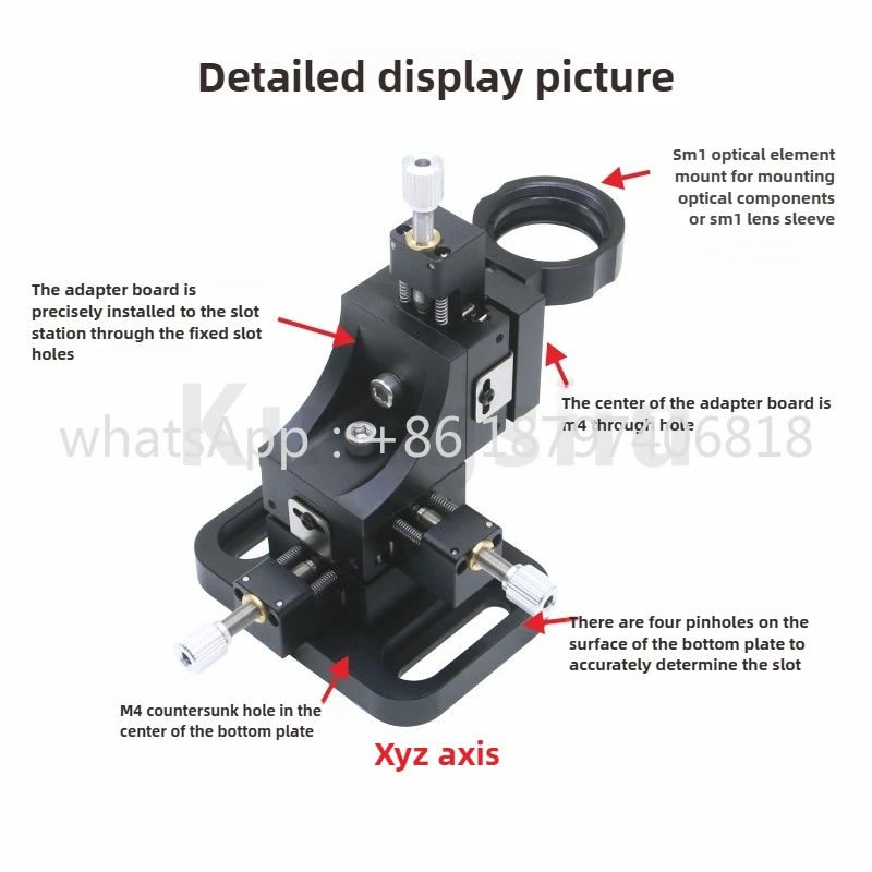 MAPL Manual Displacement Slide\ Side Drive\ Stroke 6.5mm\ XYZ\ Adapter Plate\ baseplate\ Right Angle Plate