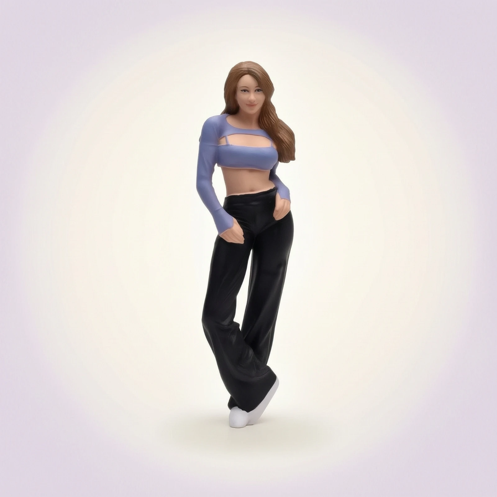 Miniature Woman Figurine Fashionable Miniature Woman Figure Female Figurine Lifelike Diorama Character Figure Collectible