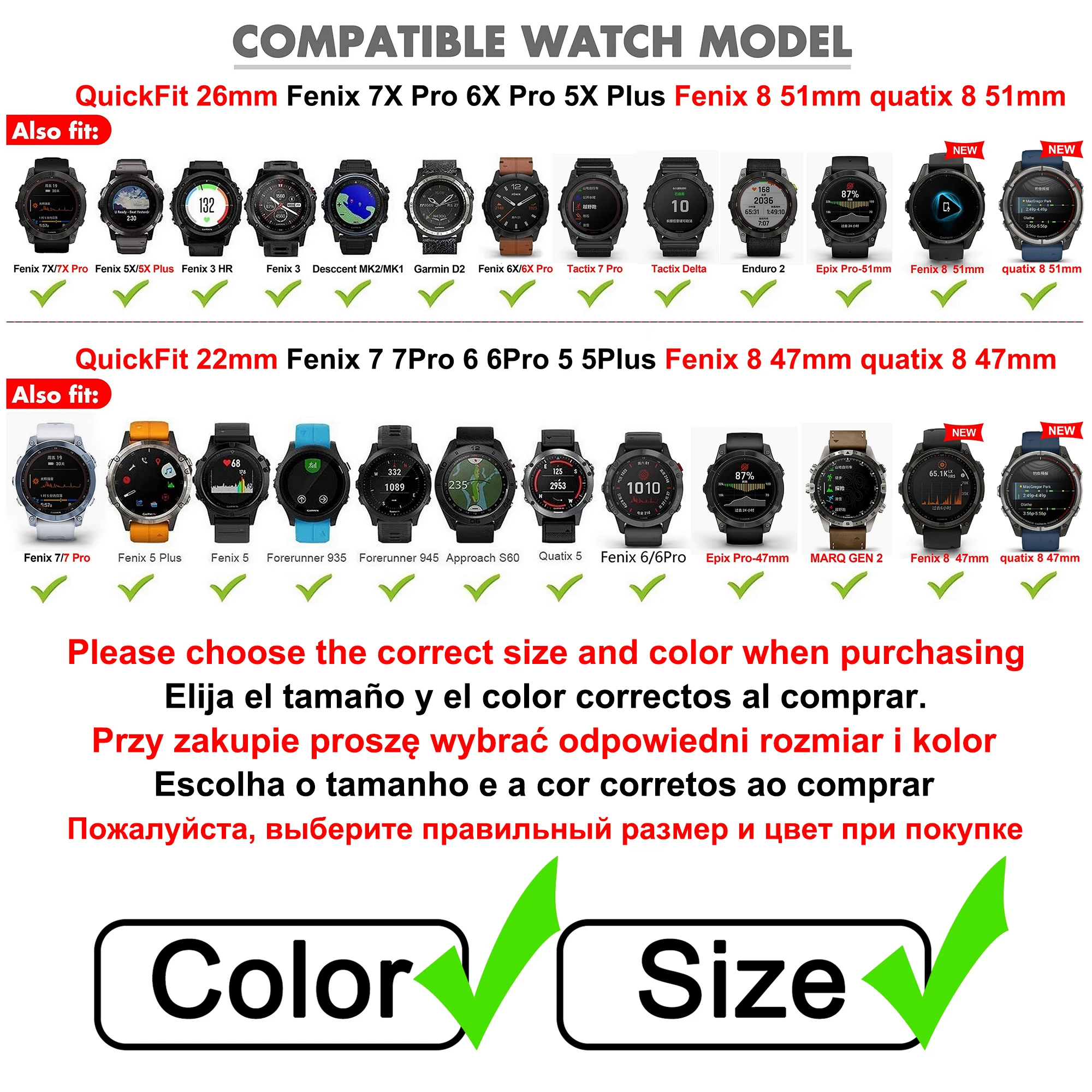 Silicone QuickFit 22 26mm Watch Strap For Garmin Fenix 5 5X Plus 6 6X Pro 7 7X SOLAR Fenix8 EPIX Gen2 47mm 51mm Enduro 3 Correa view 6