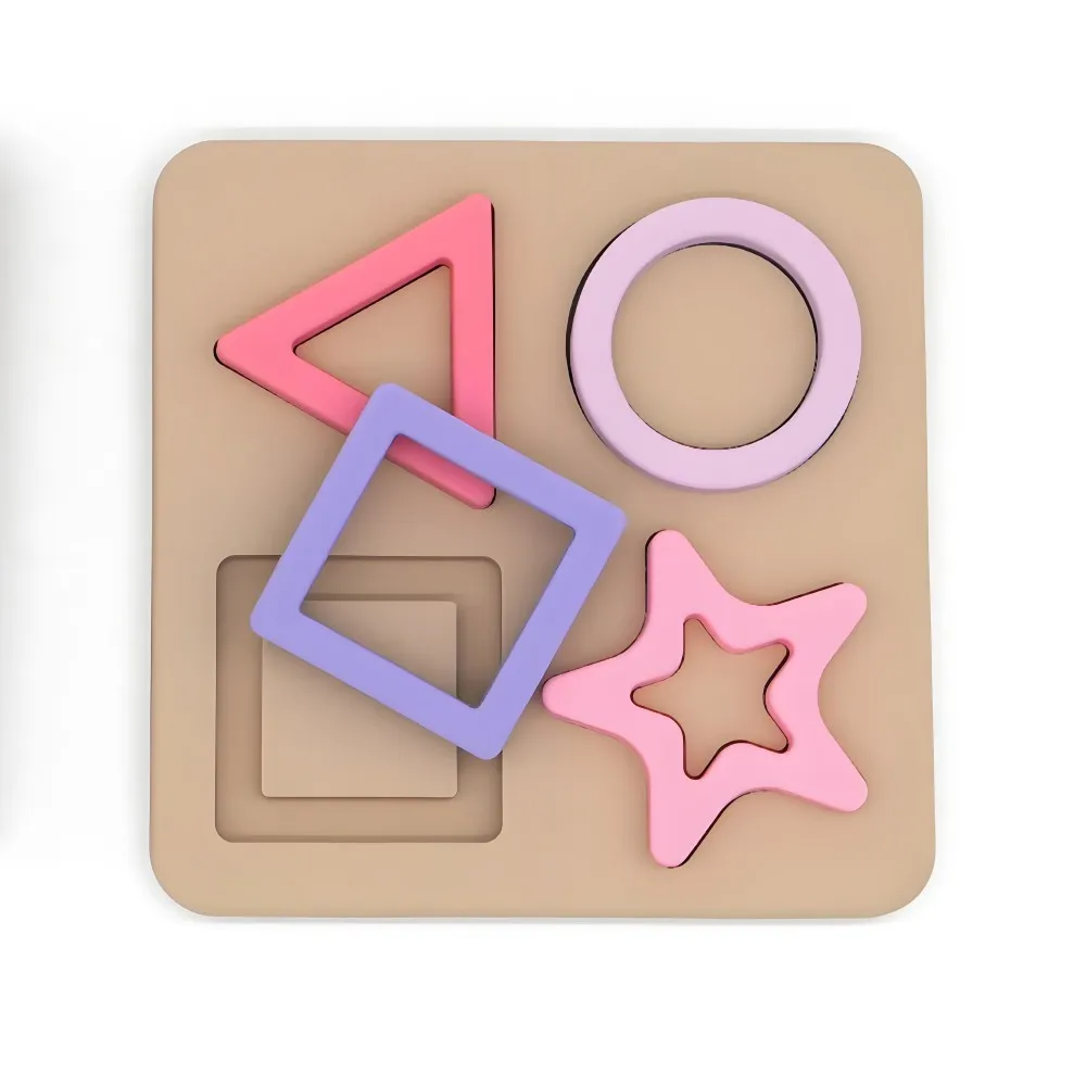 Siliconen vormherkenningspuzzel voor kinderen Educatief speelgoed Vroeg leren Grafische verlichting Leuke hersenkraker Cadeau