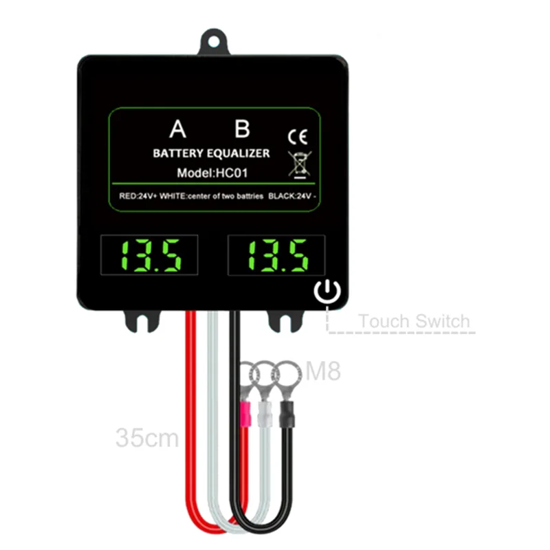 Battery Equalizer for Two Pieces 12V Gel Flood AGM Lead Acid Batteries HC01 Voltage balancer Lead acid Battery charger Regulator