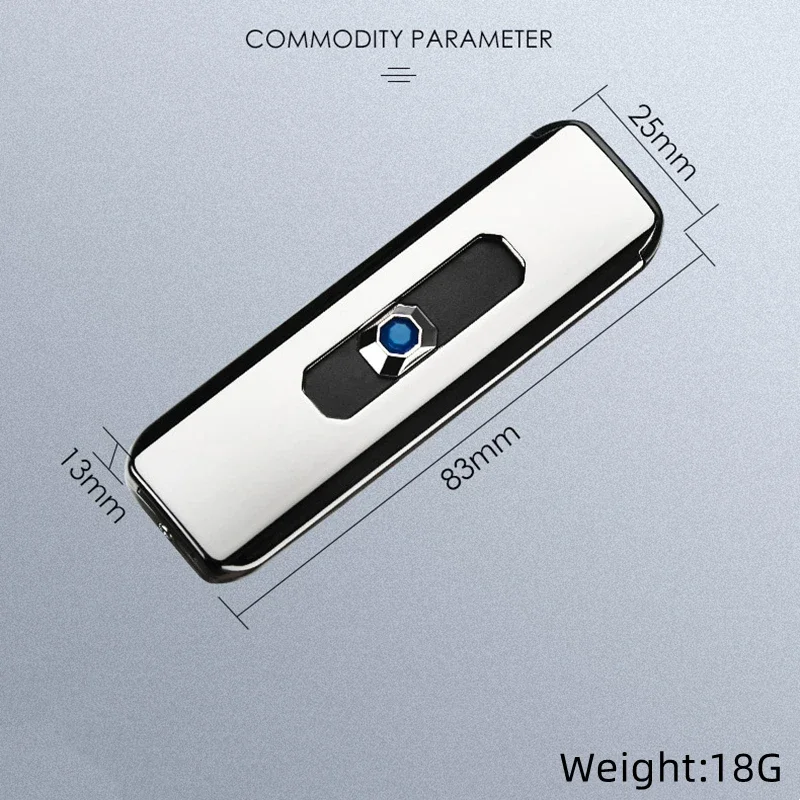 Compact Portable USB Rechargeable Windproof Lighter Smoking Accessories Tool Flameless Electric Lighter Men\'s Gift