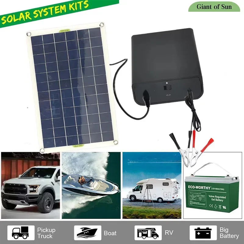 Solar Panel System Set 50W 12V Monocrystalline Silicon Solar Panel And Water Pump Low Noise For Fish Tanks, Ponds And Aquariums