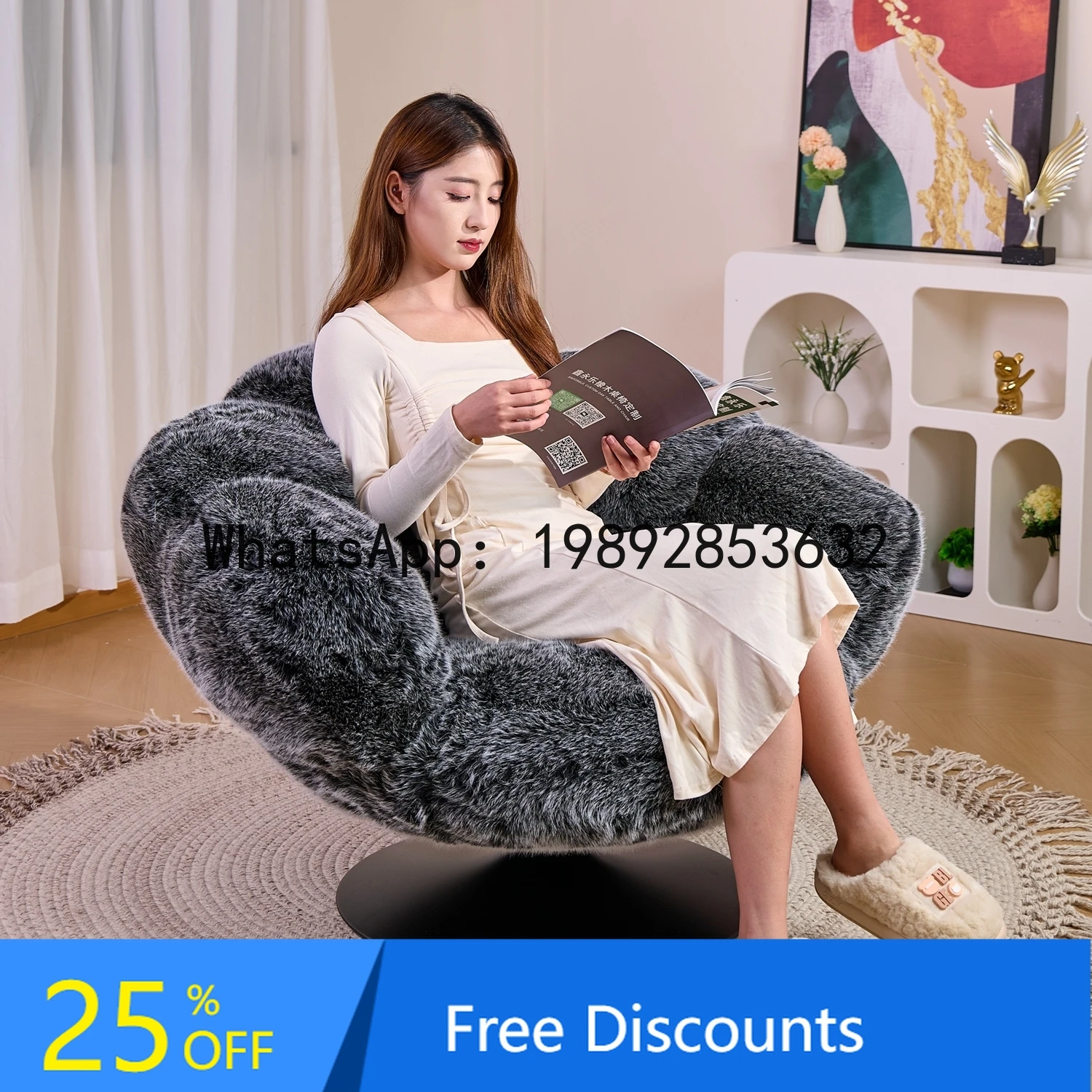YFY Bear Paw Sofa Chair Italian Minimalist Rotatable Lounge Chair for Villa Living Room Lazy Art Sofa