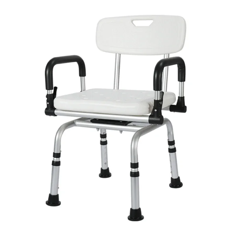 

Heavy-Duty Rotatable Bathroom Shower Chair with Armrests for Adults