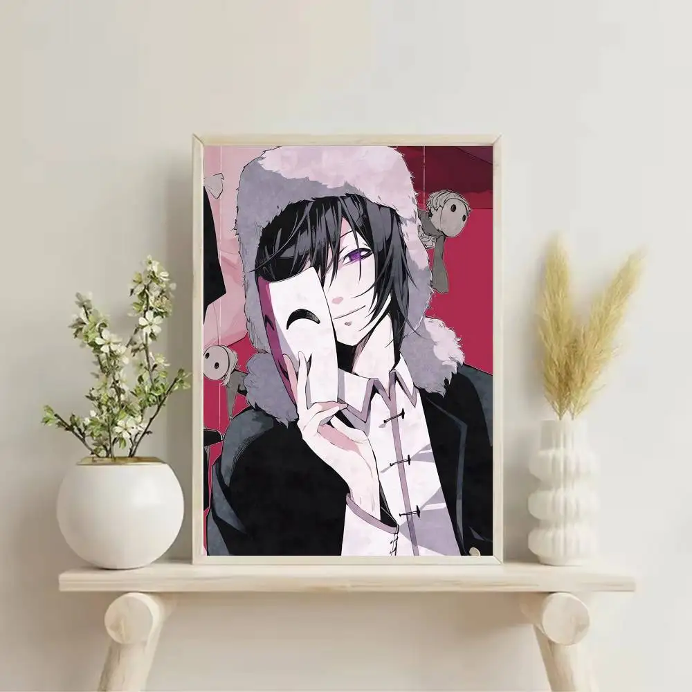 Anime Fyodor D From B-Bungo Stray Poster Self-adhesive Art Waterproof Paper Sticker Coffee House Bar Room Wall Decor