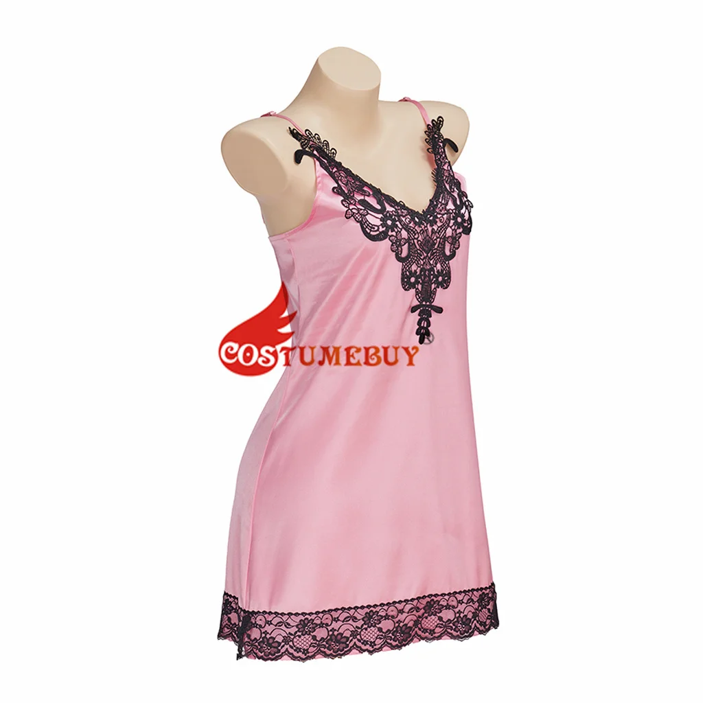 13 Going on 30 Cosplay Costume Jenna Rink Slip Dress Pink Bodycon Mini Dress Lace Trim Nightdress Sexy Lingerie Nightgown Women