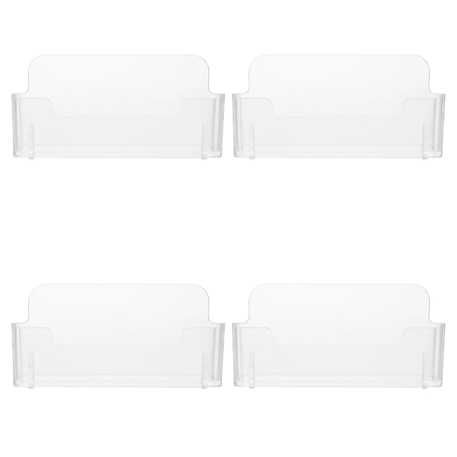 

4Pcs Crystal Clear Acrylic Cards Holder Business Card Display Stand Fully Transparent High Definition Finish for Desk Conference