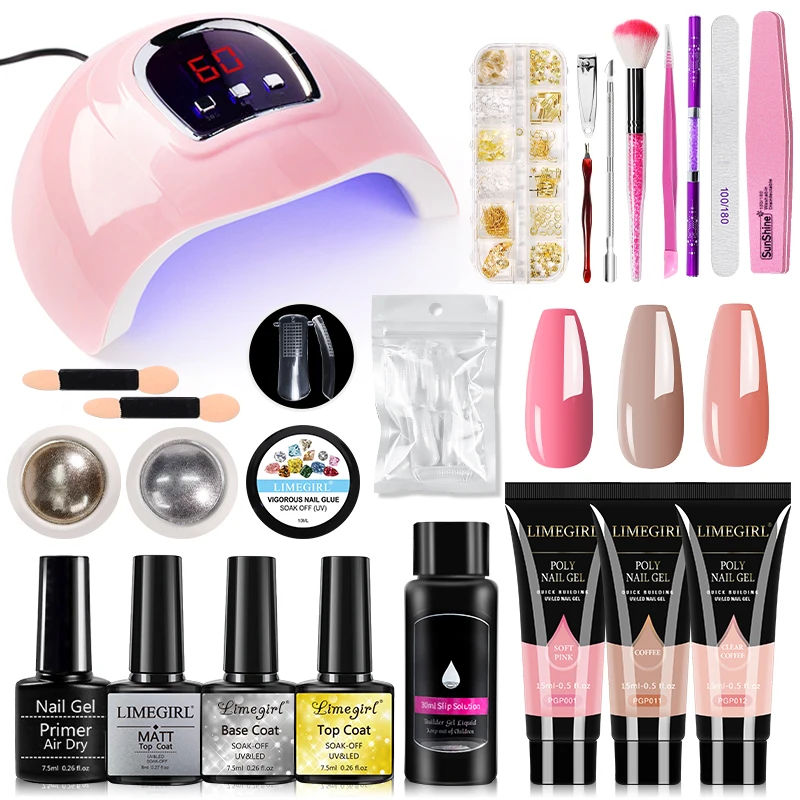 

Nail Extesion UV Gel Set 15ML Quick Building Extesion Carve Gel with Nails UV Lamp for Manicure Salon/Home Art DIY Supplies Tool