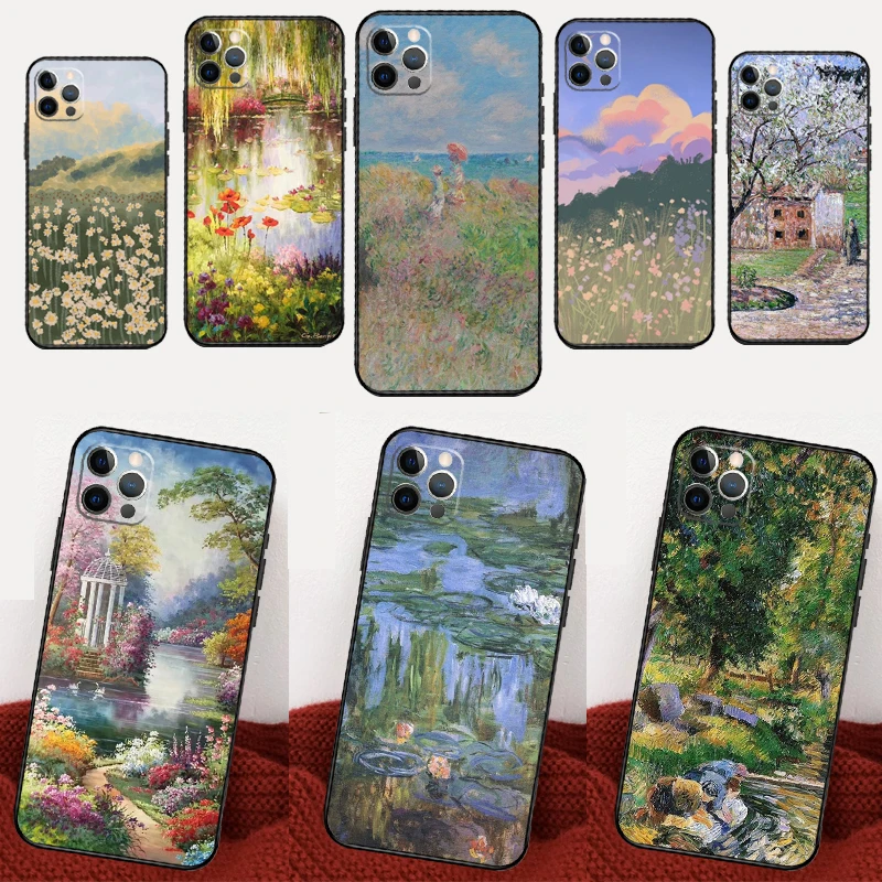 Claude Monet Garden Lotus Case For Samsung Galaxy A06 A16 A26 A56 A57 A37 A17 A55 A35 A15 A53 A13 A32 A52 A14 A34 A54