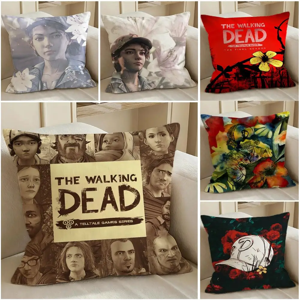 game The Walking Dead The Telltale Series Cushion Cover Pillow Short Plush Warm CreamStylel Cushion for Living Room Bedroom Sofa