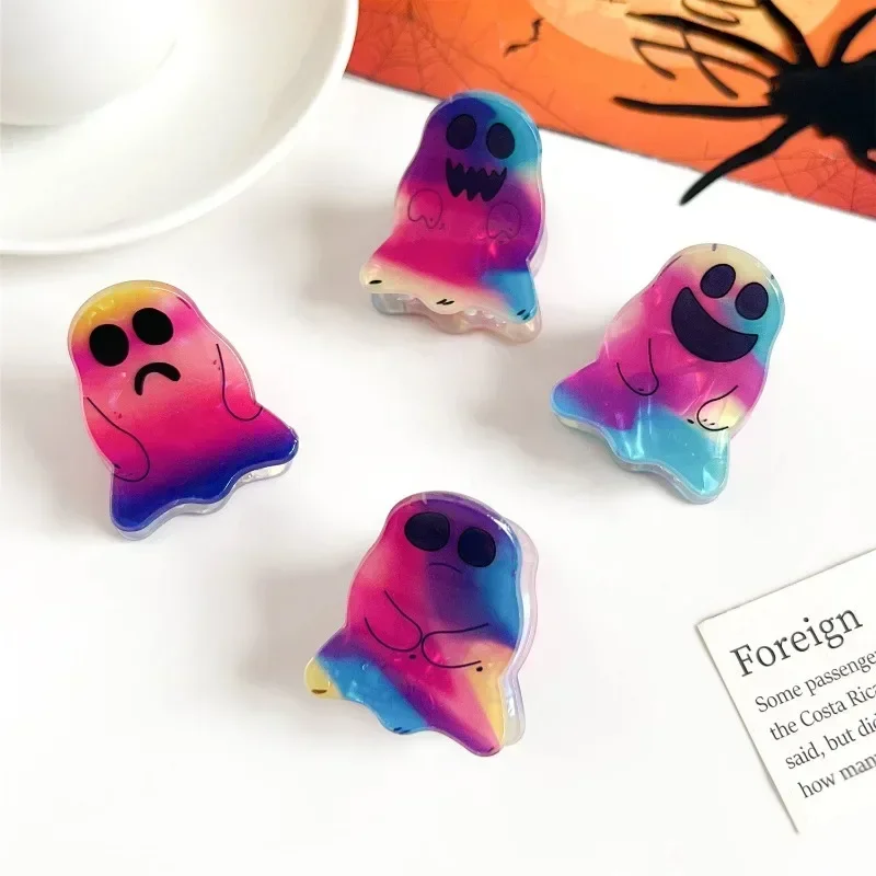 Divertente Halloween Piccolo Fantasma Artiglio Dei Capelli Clip Gradiente Espressione Del Fumetto Granchio Clip di Capelli Clip di Squalo per Accessori Per Capelli Delle Donne