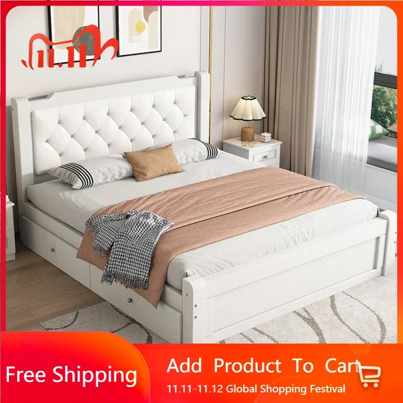 

Современная двуспальная кровать для учебы, простая кровать принцессы в стиле лофт для женщин и взрослых, белая спальня, эстетическая Letto Matrimoniale, уникальная мебель