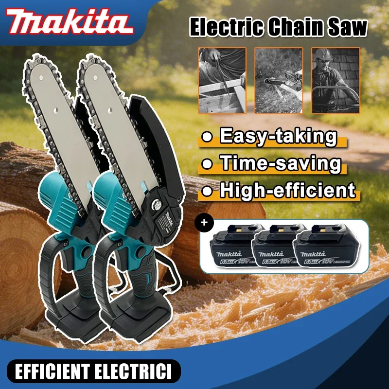 

Makita 6 Inch Chain Saw Electric Saw Handheld Portable Wood Logging Chainsaw Garden Pruning Wood Power Tool for 18V Battery