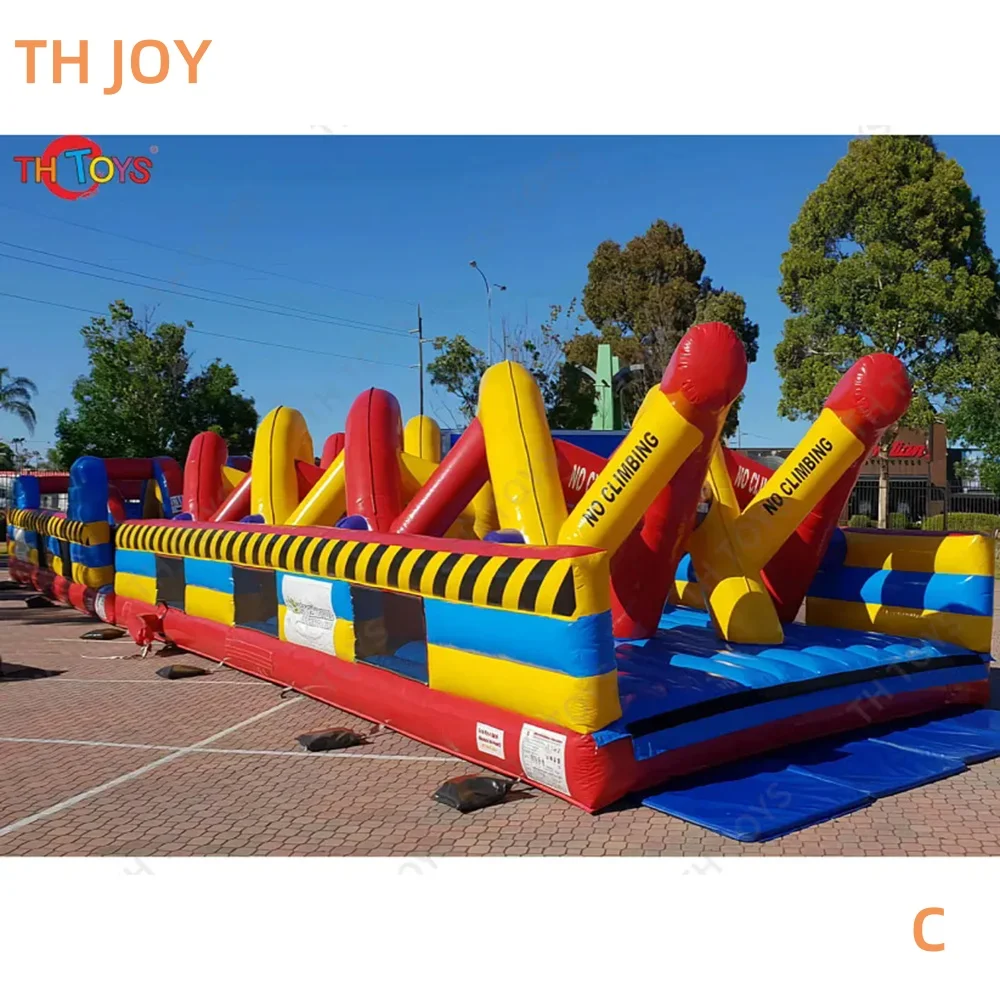 Envio gratuito para o porto marítimo, parque de diversões inflável comercial crianças adultos ao ar livre curso de obstáculo inflável slide jogos esportivos