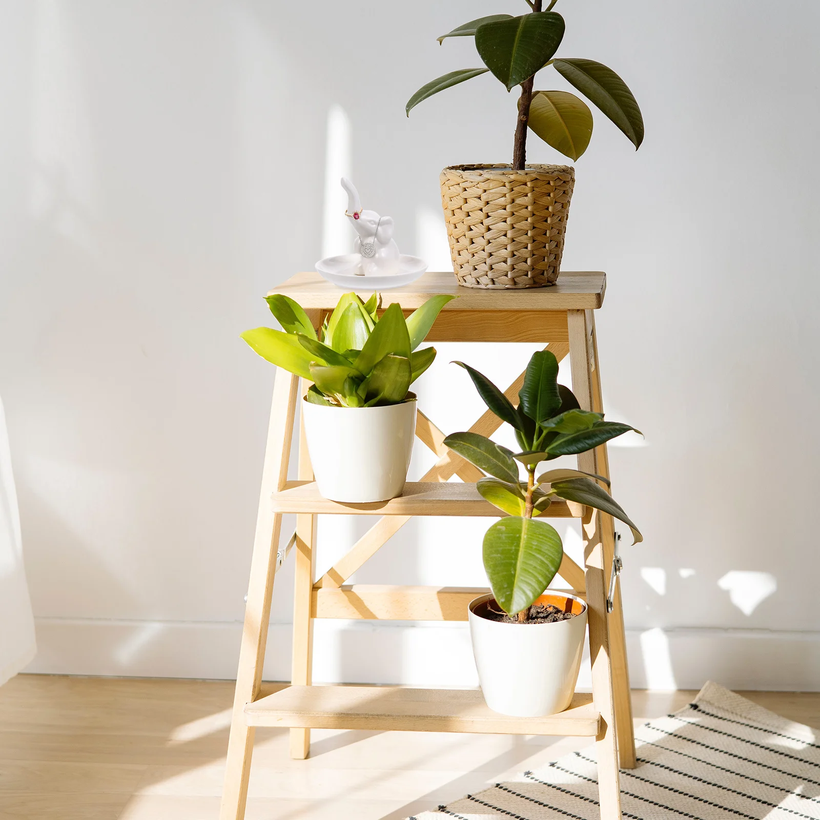 1 قطعة طبق مجوهرات من السيراميك على شكل فيل صينية تخزين المجوهرات الإبداعية منظم فريد لخواتم القلائد والأقراط المنزلية