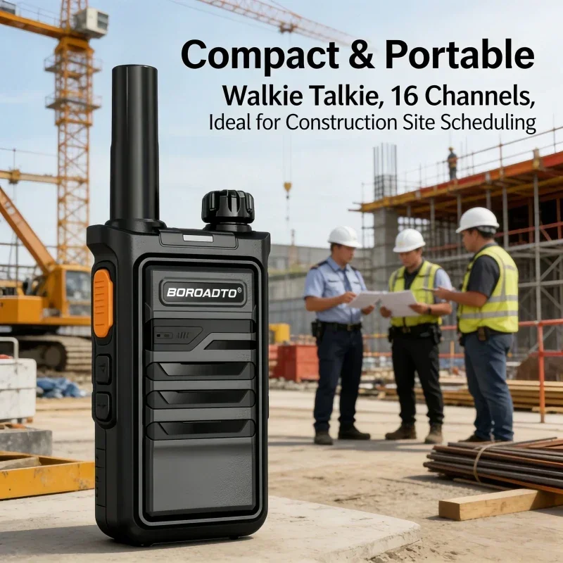 Portable Walkie Talkie Two-Way Radio 16 Channels UHF 400-470MHz Long Range Communication Handheld Walkie-Talkies for Outdoor