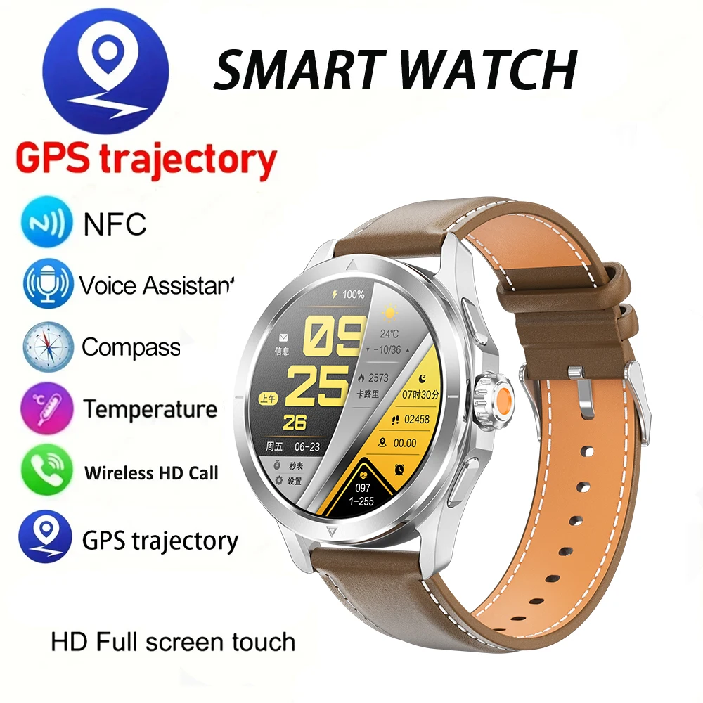 

New Compass Men's 5.0 Bluetooth Smart Call Watch Heart Rate Sleep Blood Pressure Monitoring Function Android IOS Smart Watch