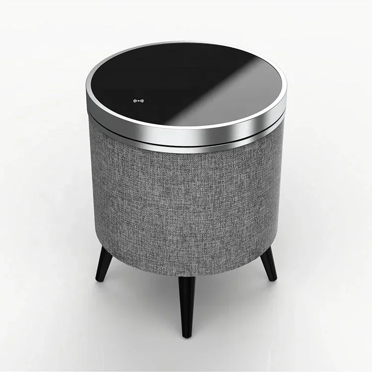 Glazen Zwarte Ronde Luidspreker Oplaadbare Salontafel Tws Aux Subwoofer Smart Music Meubelen 2.1 Speaker Bluetooth Speakers