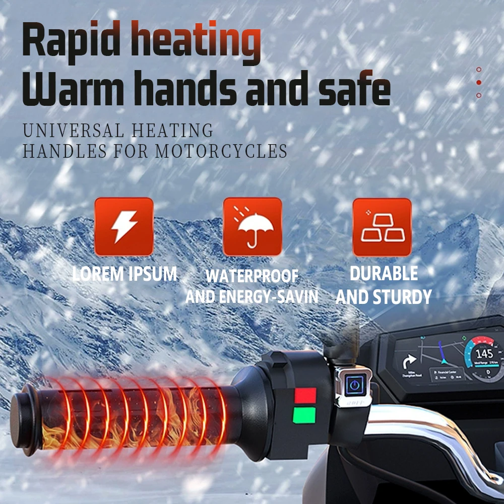 

For Honda CBR900RR CBR125RR CBR929RR CBR600RR CBR954RR CBR1000RR CBR250RR 12V 7/8" 22mm Motorcycle Hot Hand Grips Heated Grip