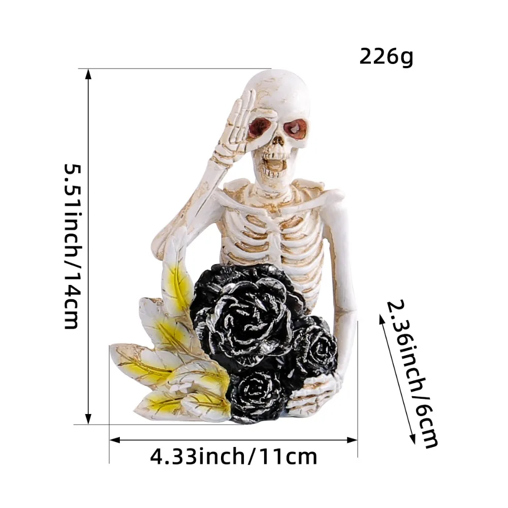 Creative Resin Halloween Ornaments Halloween Decorations Ornament Skeleton Figurines Ghost Festival Haunted House Props