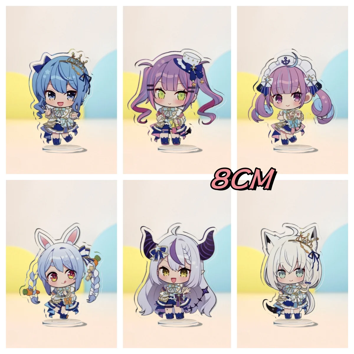 Kawaii 8CM Anime Hololive Connect The World Acrylic Display Stand Model Office Desktop Sign Gift Doll Collection