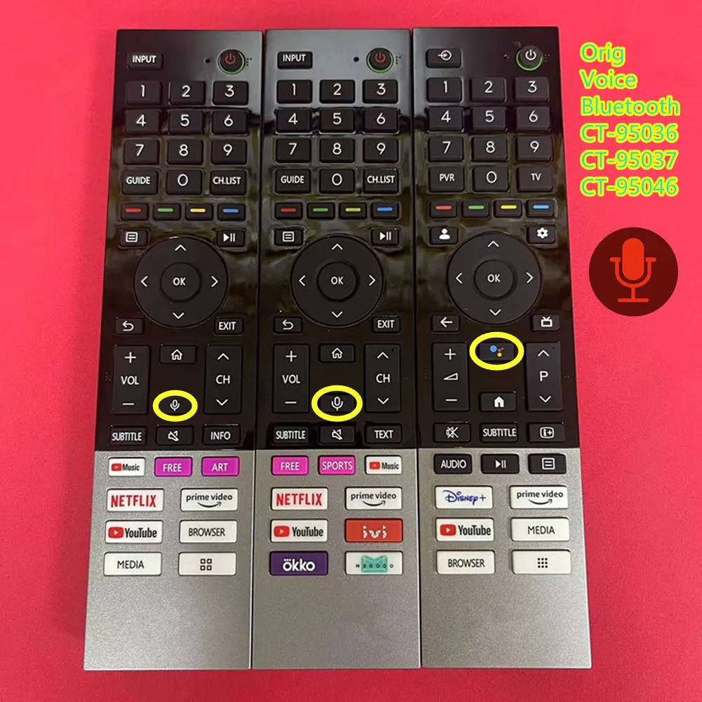 New Orig Voice Bluetooth Remote Control for Toshiba CT-95036 CT-95037 CT-95046 65C350KE 65M550KE 55C350KE 4K Ultra HD Smart LED