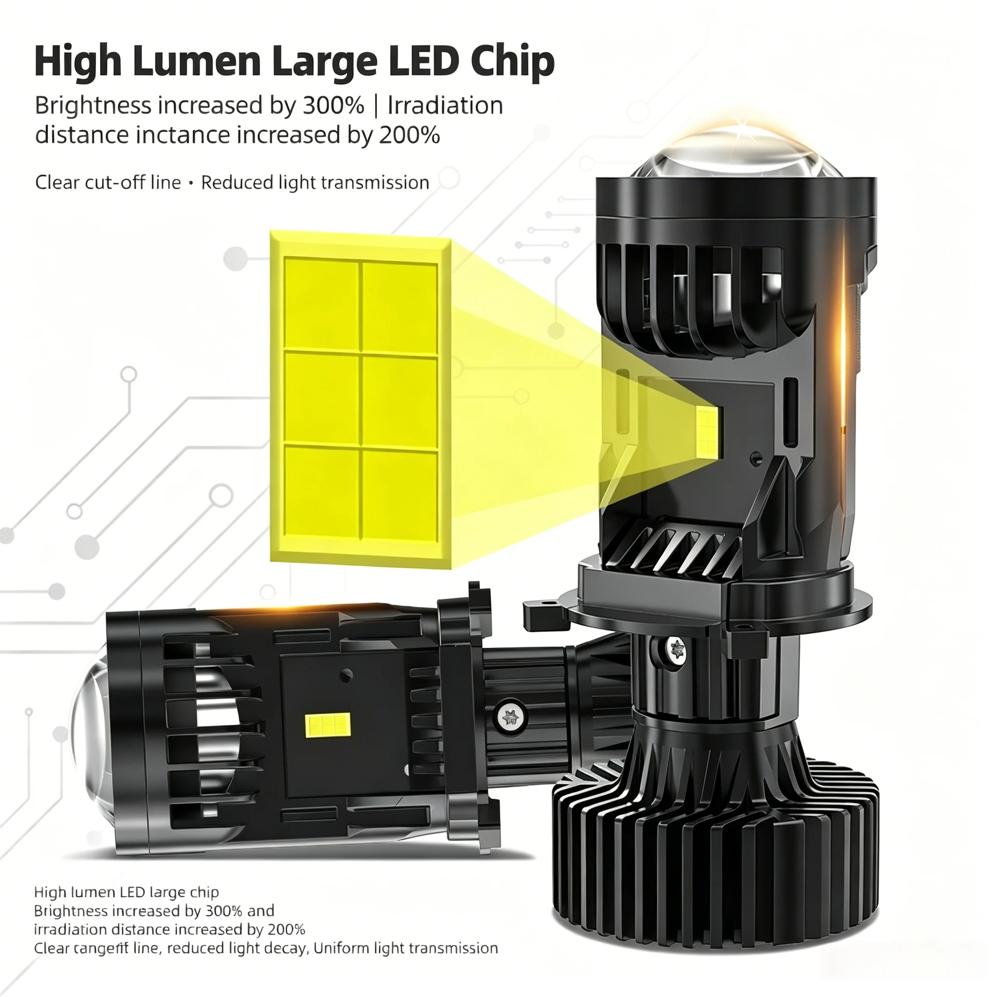 NXY Y7MAX H4 120W Bohlam Lampu - Led Headlight H4 Hi Lo 120W ulasan dan harga