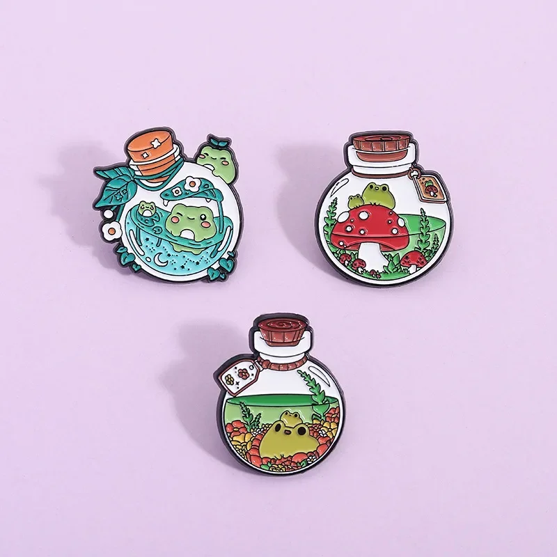 3/5/6 قطعة الكرتون الضفادع القط بروش دبابيس أنيمي دبابيس معدنية للنساء الرجال الملابس أكياس حقيبة ظهر للحفلات اكسسوارات #5