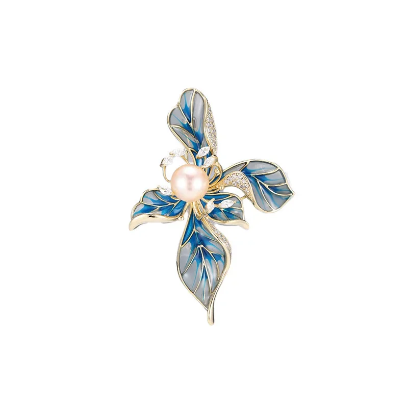 Винтажная брошь с ирисом и маслом, высококачественный, изысканный и элегантный женский костюм, аксессуар-чонсам