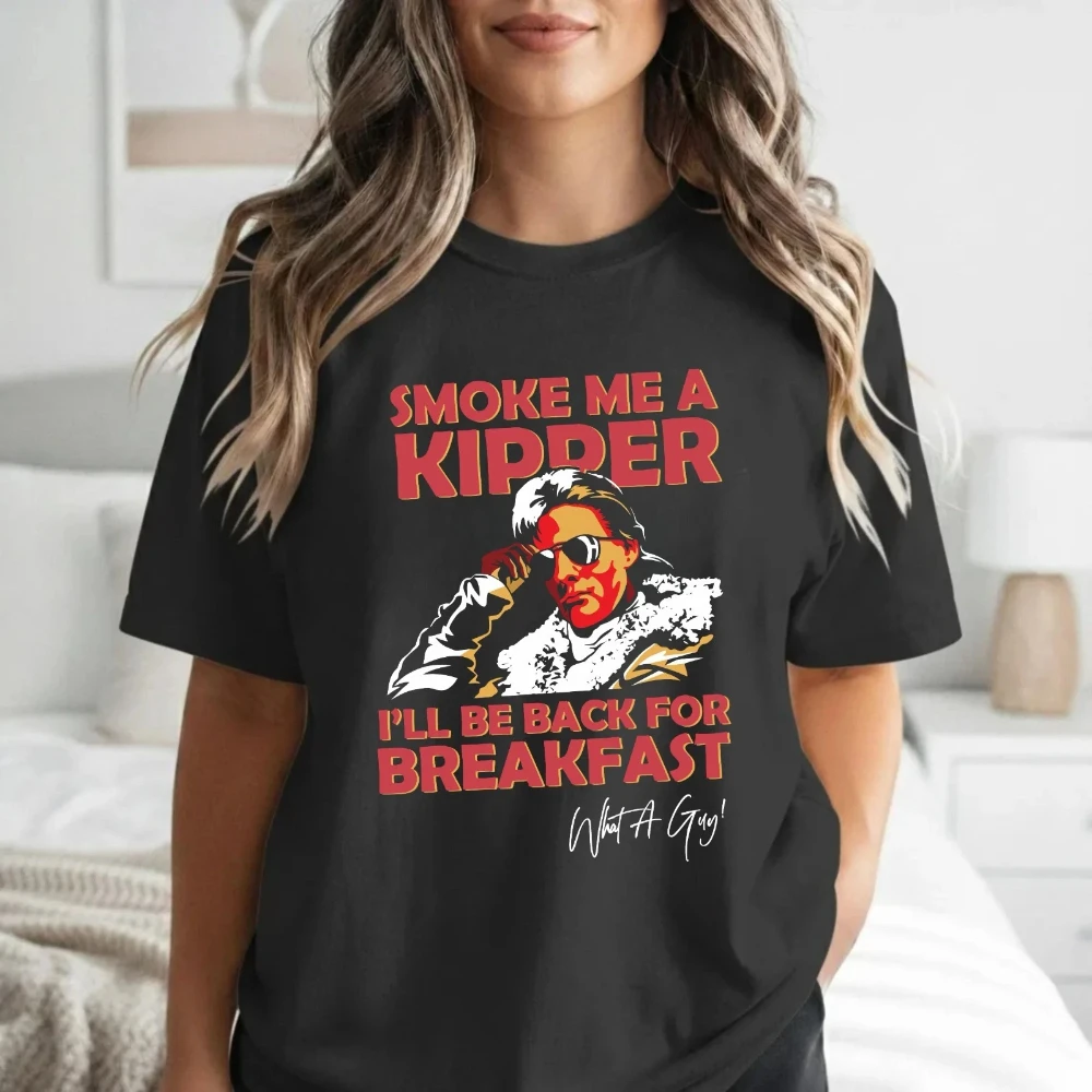 Give me a cup of smoked herring retro sci-fi T-shirt - movie reference British TV series T-shirt, pure cotton unisex streetwear
