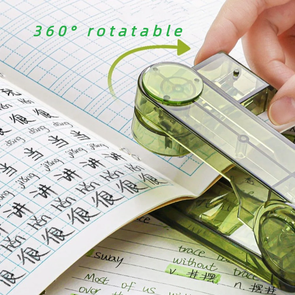 Manual 360° Rotatable Stapler Bookbinding Tool Plastic Transparent Stapler Creative Portable Book Binding Machines Student